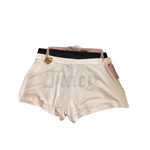 Juicy couture velvet 2 pack boxer lounge shorts size large black and white